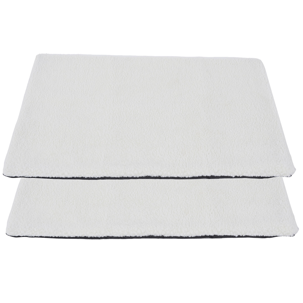 Two white self-warming plush pet pads (2-pack)