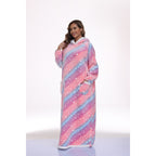 Side view of the hooded wearable blanket
