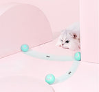 Cat watching a ball roll across the floor