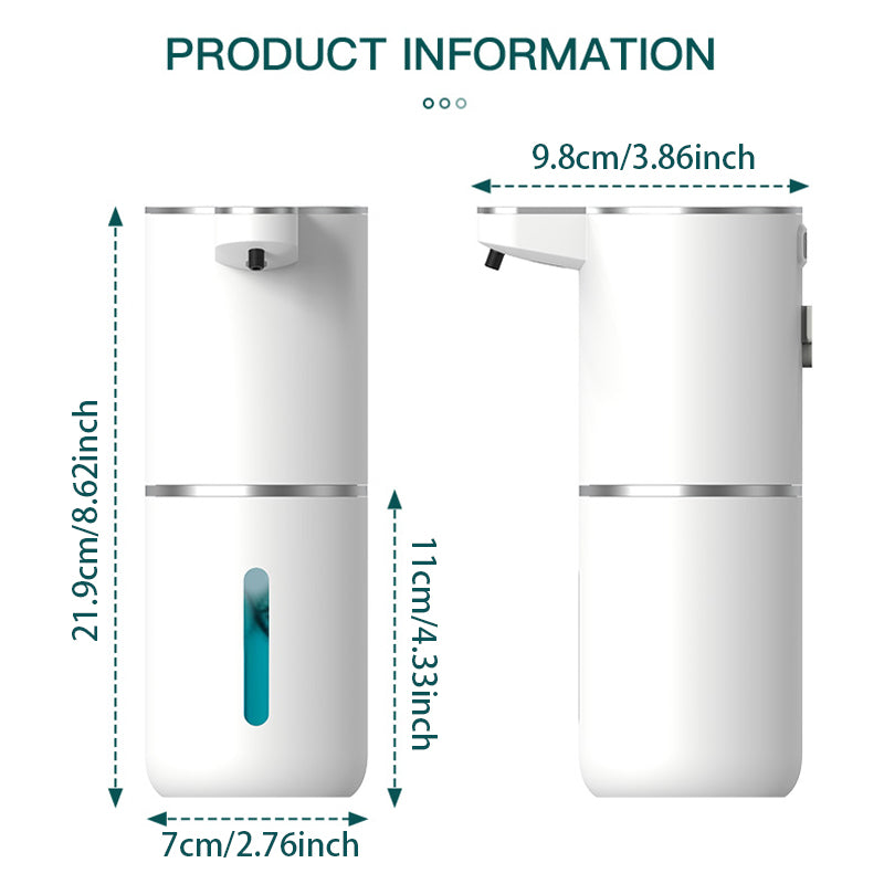 Size diagram of the soap dispenser