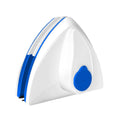 White magnetic window cleaner with a blue edge and blue cap, the 3-8 mm version