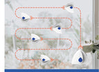 Illustration of moving the inside half in an S-shaped path across a window