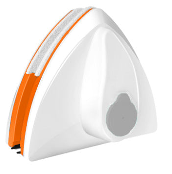 White magnetic window cleaner with an orange edge and grey cap, the 20-30 mm version