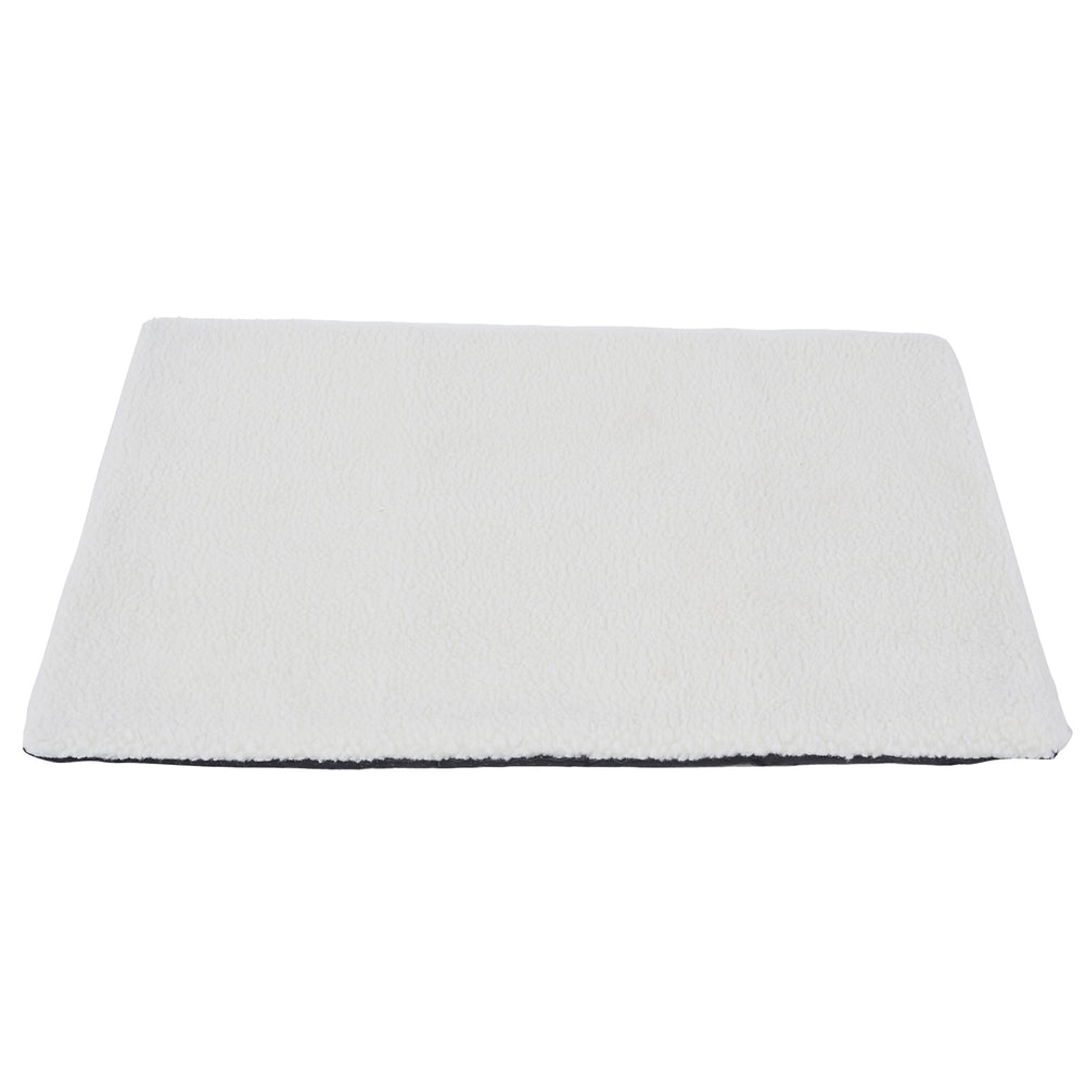 White self-warming plush pet pad, about 37 x 26 in