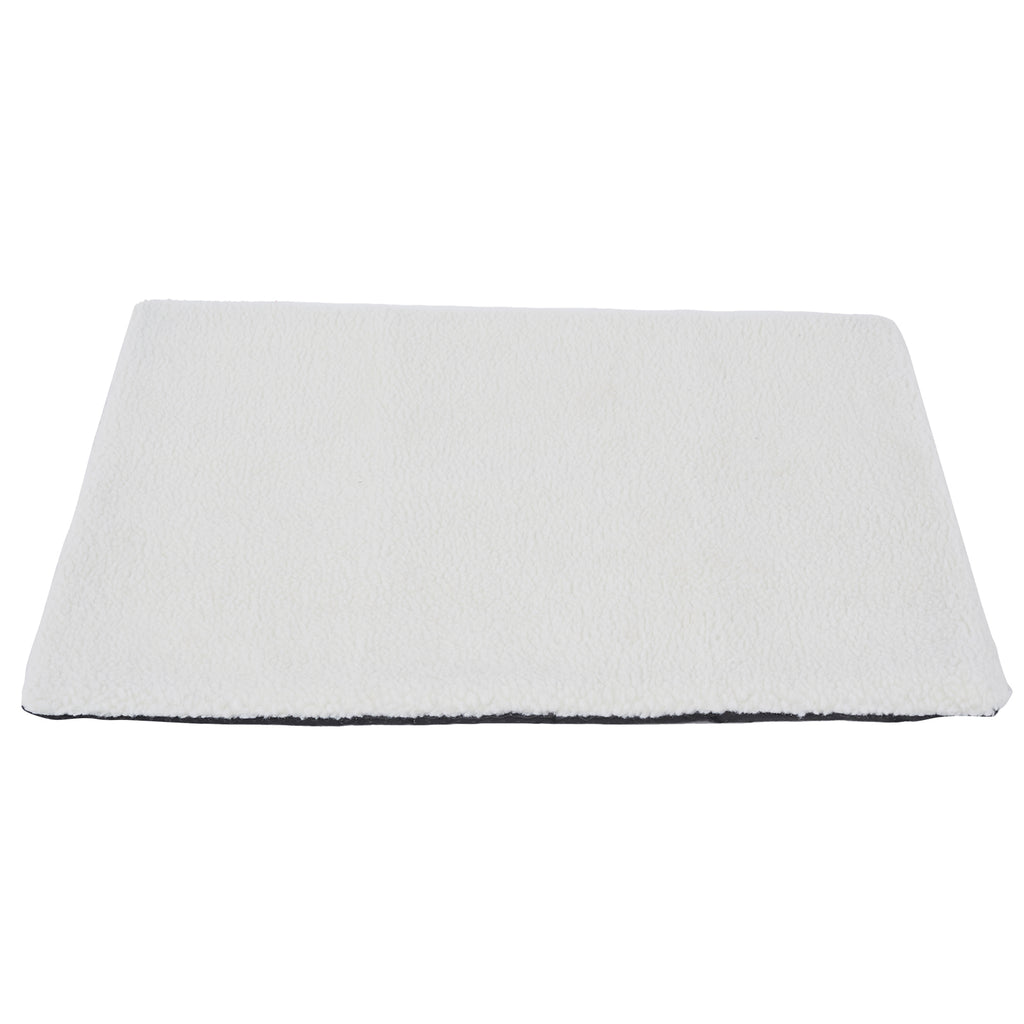 White self-warming plush pet pad, about 37 x 26 in