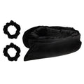 Black heatless curling rod with two matching black scrunchies
