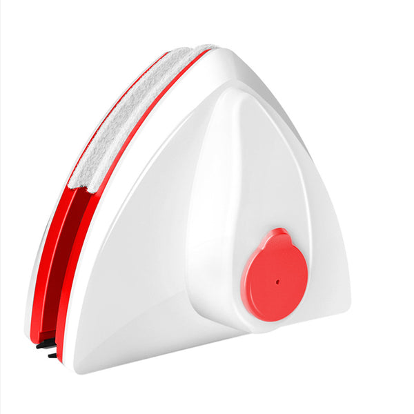 White magnetic window cleaner with a red edge and red cap, the 8-15 mm glass version