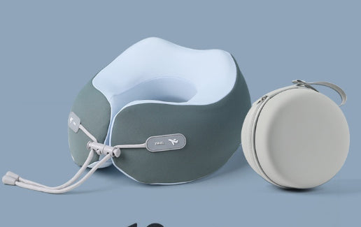Dark green neck pillow and storage case