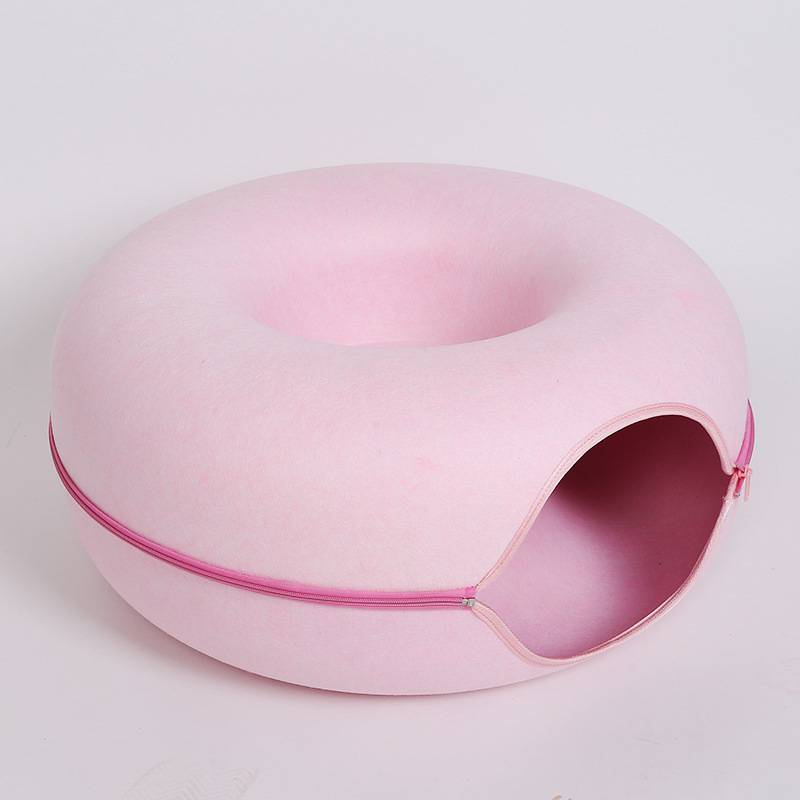 Pink felt tunnel bed