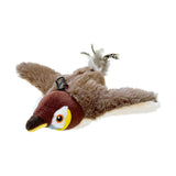 Brown sparrow toy with its feather tail