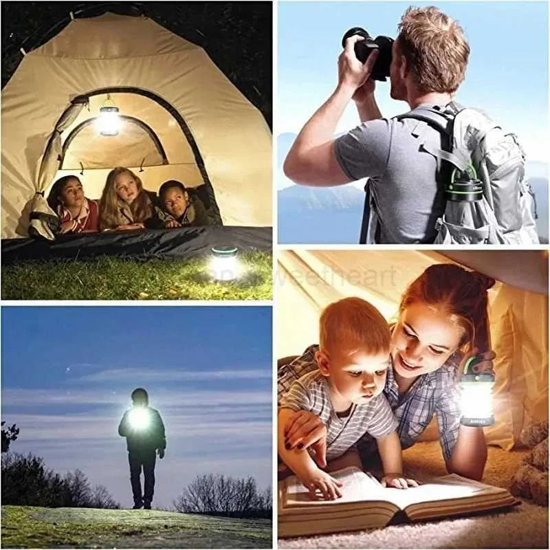 Lantern used in a tent, on a hike, outdoors at night and for reading