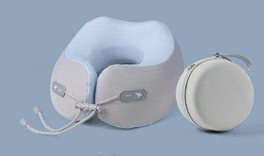 Light blue neck pillow and storage case