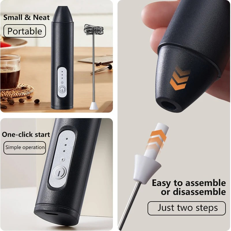 The frother's size, one-button start and detachable whisk